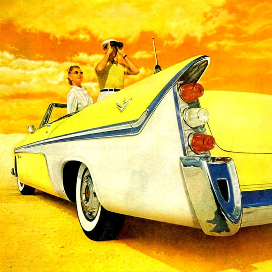 Detail Of DeSoto Fireflite Convertible 1956 | Best of Vintage Ad Art 1891-1970