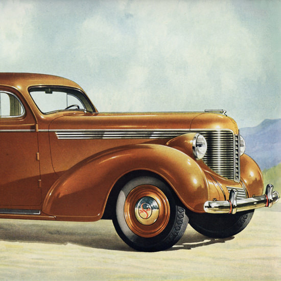 Detail Of DeSoto Touring Brougham Trunk 1938 | Best of 1930s Ad and Cover Art