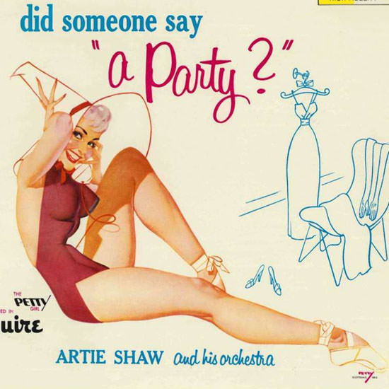 Detail Of Decca LP Cover Did somone say a Party George Petty 1956 | Best of Vintage Ad Art 1891-1970