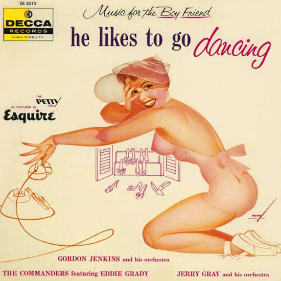 Detail Of Decca LP Cover He likes to go dancing George Petty 1956 | Best of Vintage Ad Art 1891-1970