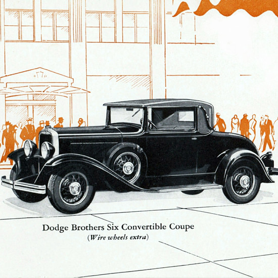 Detail Of Dodge Brothers Six Convertible Coupe 1930 | Best of 1930s Ad and Cover Art