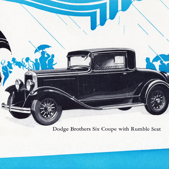 Detail Of Dodge Brothers Six Coupe Rumble Seat 1930 | Best of 1930s Ad and Cover Art