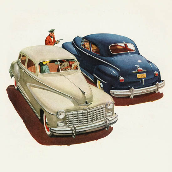 Detail Of Dodge Custom Sedan Club Coupe 1948 | Best of Vintage Ad Art 1891-1970