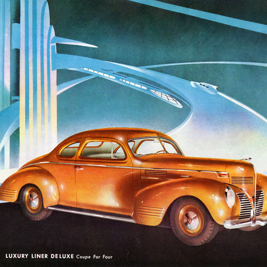 Detail Of Dodge Luxury Liner De Luxe Coupe 1939 | Best of Vintage Ad Art 1891-1970