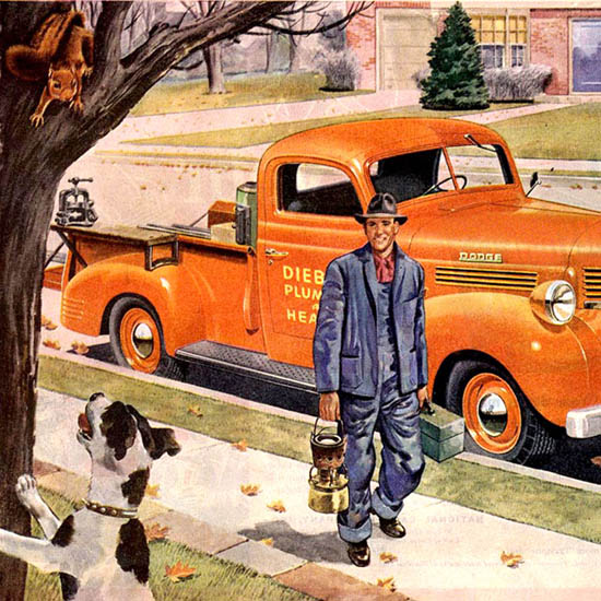 Detail Of Dodge Trucks Job Rated Worth Waiting For 1946 | Best of 1940s Ad and Cover Art