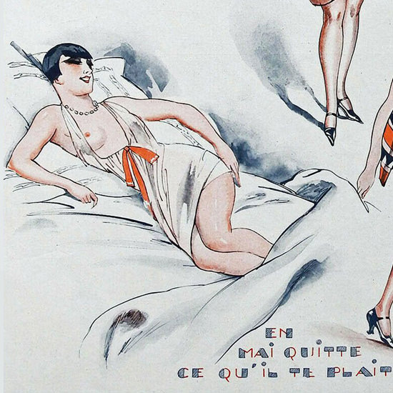 Detail Of Fabien Fabiano La Vie Parisienne 1927 Incertitudes Meteo page | Best of Vintage Ad Art 1891-1970