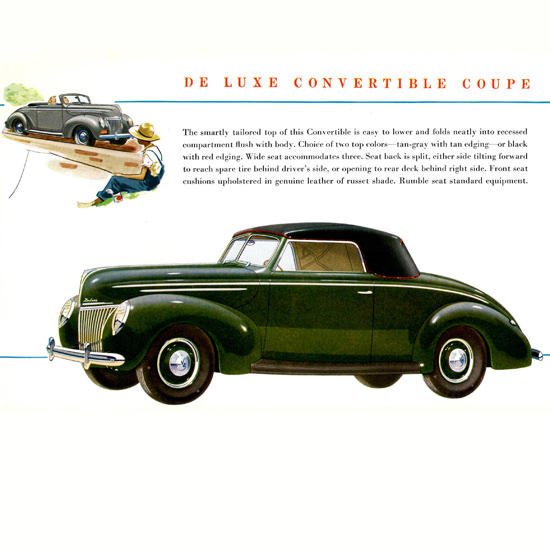 Detail Of Ford De Luxe Convertible Coupe 1939 B | Best of Vintage Ad Art 1891-1970