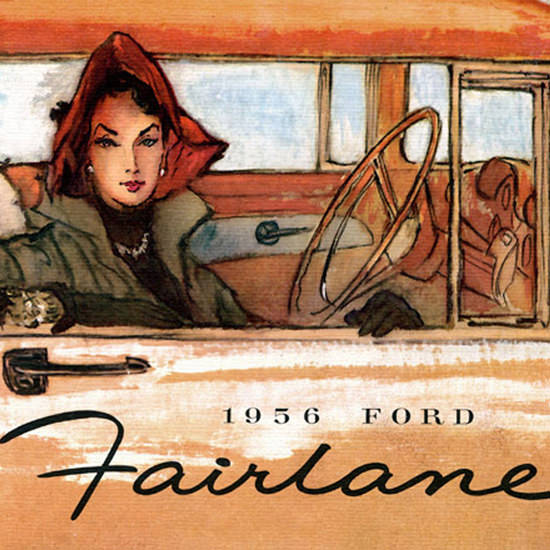 Detail Of Ford Fairlane Lady 1956 | Best of Vintage Ad Art 1891-1970