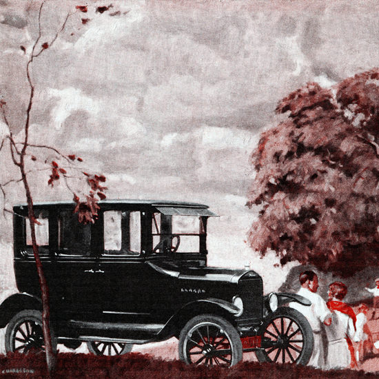 Detail Of Ford Model T Fordor Detroit 1925 | Best of Vintage Ad Art 1891-1970