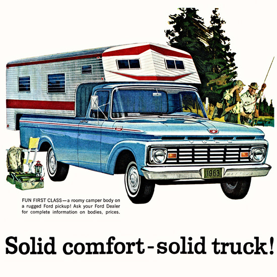 Detail Of Ford Pickup 1963 Solid Comfort Solid Truck | Best of Vintage Ad Art 1891-1970