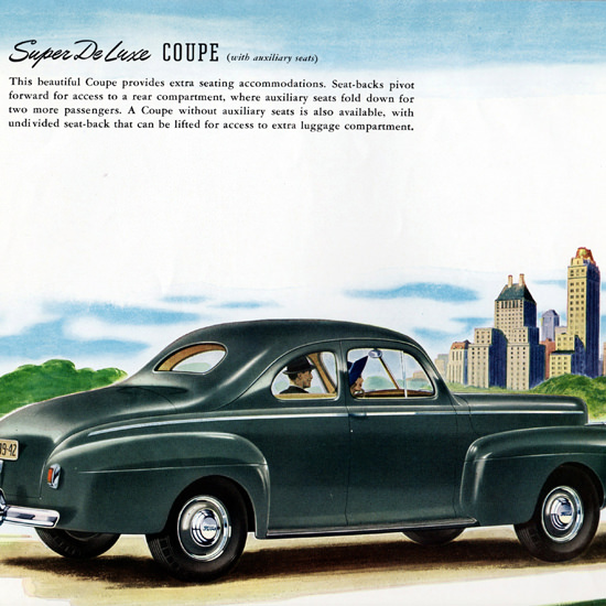 Detail Of Ford Super De Luxe Coupe 1941 | Best of Vintage Ad Art 1891-1970