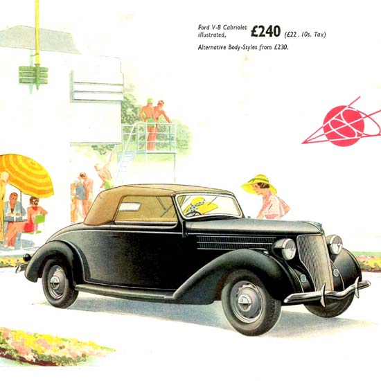 Detail Of Ford V8 Cabriolet UK 1936 | Best of 1930s Ad and Cover Art