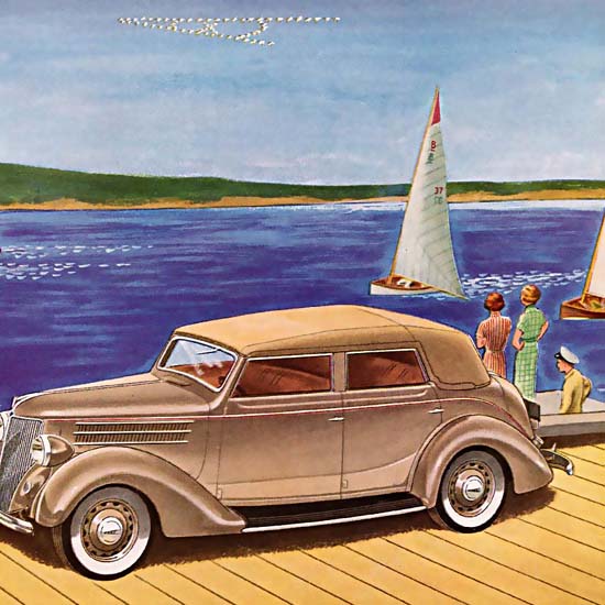 Detail Of Ford V8 For 1936 The Mark Of The Modern Car | Best of 1930s Ad and Cover Art