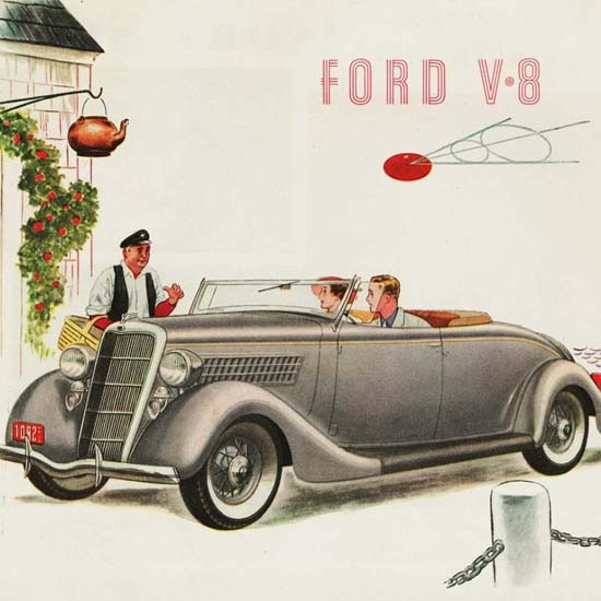 Detail Of Ford V8 Roadster 1935 | Best of 1930s Ad and Cover Art