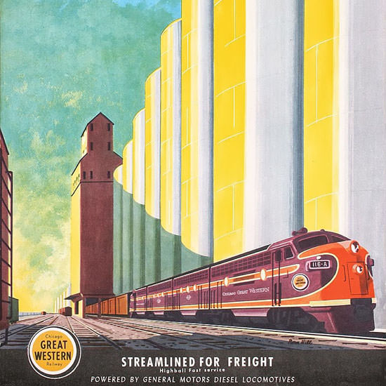 Detail Of GM Diesel Locomotives Great Western 1950s | Best of Vintage Ad Art 1891-1970