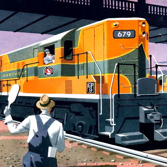 Detail Of GM Electro LocoMotive 1954 Great Northern | Best of Vintage Ad Art 1891-1970