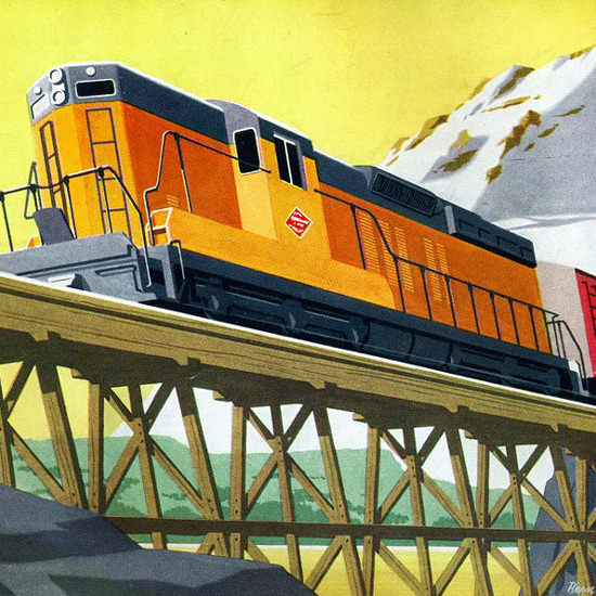 Detail Of GM Electro LocoMotive Division 1954 Milwaukee | Best of Vintage Ad Art 1891-1970