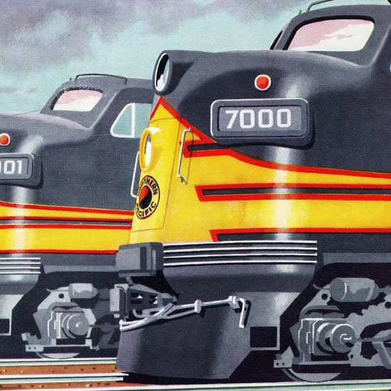 Detail Of GM Electro LocoMotive Northern Pacific 1954 | Best of 1950s Ad and Cover Art