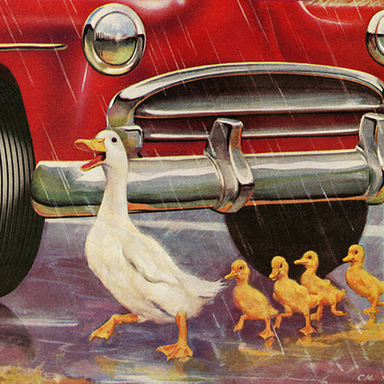 Detail Of General Tire Quicker Stops Wet Weather 1952 | Best of Vintage Ad Art 1891-1970