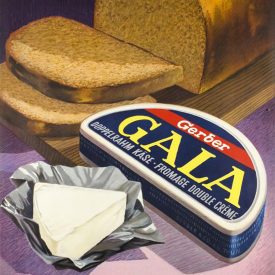 Detail Of Gerber Gala Doppelrahm Kaese Fromage 1950s | Best of Vintage Ad Art 1891-1970