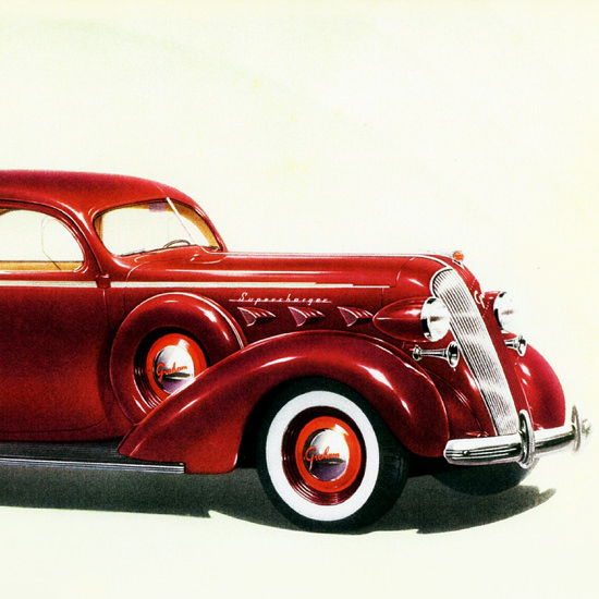 Detail Of Graham Custom Series 120 Supercharger 1937 | Best of Vintage Ad Art 1891-1970