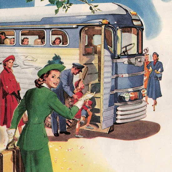 Detail Of Greyhound Main Entrance All Big Events 1948 | Best of Vintage Ad Art 1891-1970