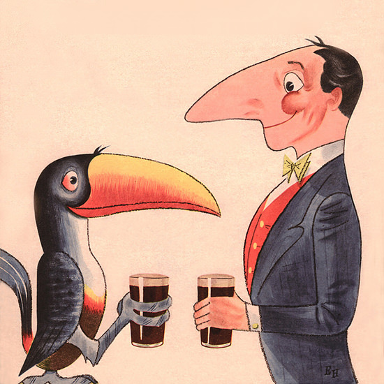 Detail Of Guinnes Lovely Day For A Guinness 1954 | Best of Vintage Ad Art 1891-1970