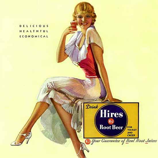 Detail Of Hires Root Beer Girl Three Ways To Go | Best of Vintage Ad Art 1891-1970