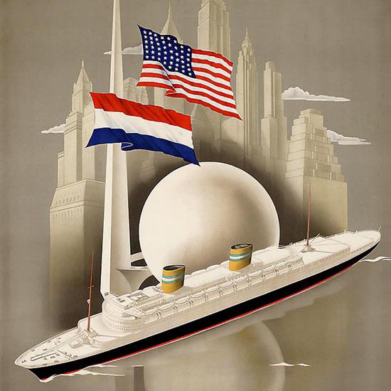 Detail Of Holland-America Lijn New York 1939 | Best of Vintage Ad Art 1891-1970