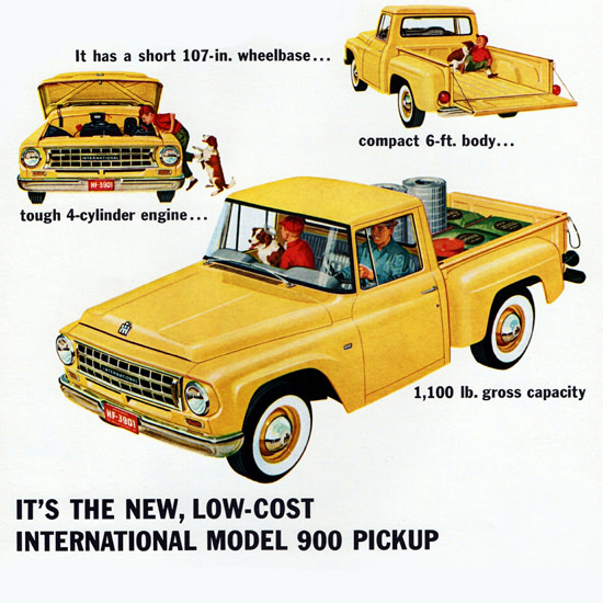 Detail Of International Model 900 Pickup 1963 Low Cost | Best of 1960s Ad and Cover Art