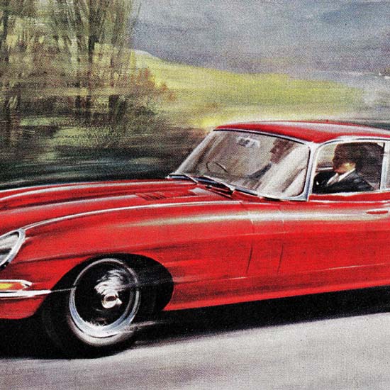 Detail Of Jaguar 4-2 Litre E Type GT Model 1965 | Best of 1960s Ad and Cover Art