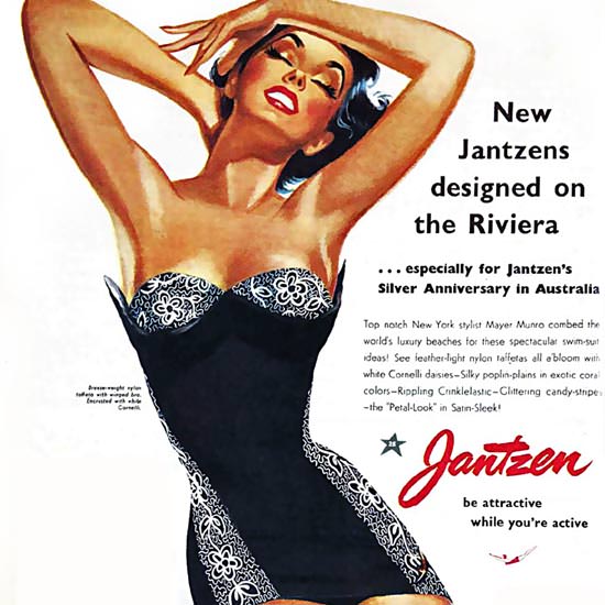 Detail Of Jantzen Riviera Silver Anniversary Australia | Best of Vintage Ad Art 1891-1970