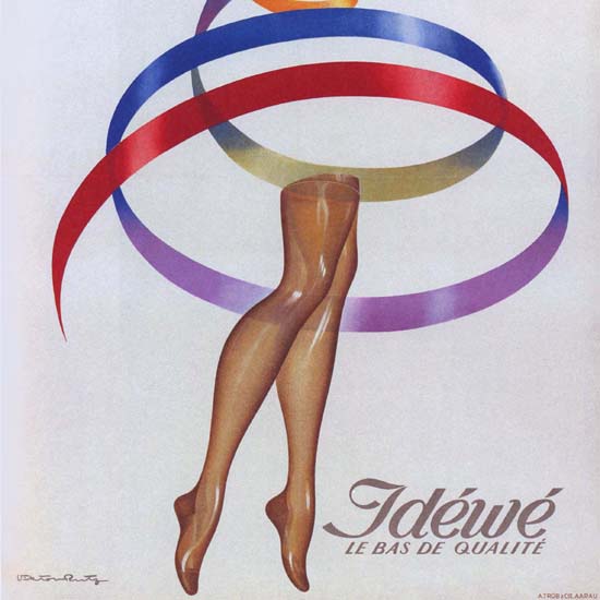 Detail Of Jdewe Le Bas De Qualite France Stockings | Best of Vintage Ad Art 1891-1970