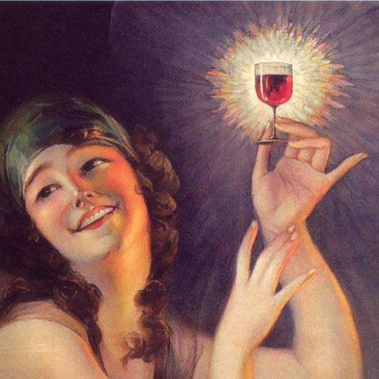 Detail Of Kozan Wine Bee Brand Japan | Best of Vintage Ad Art 1891-1970