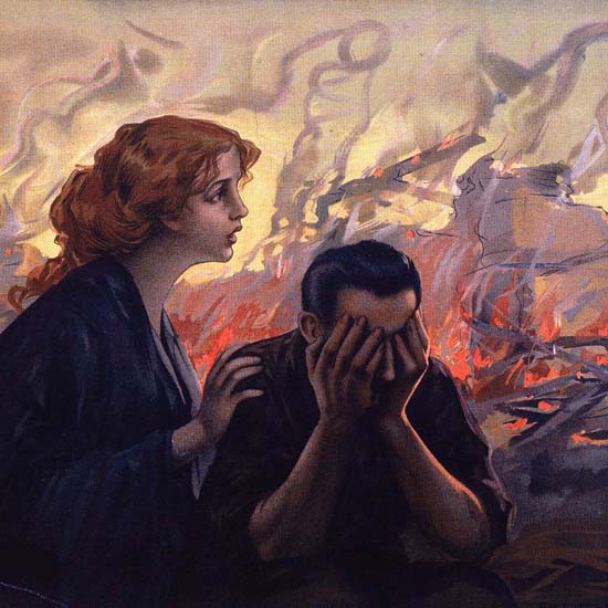 Detail Of La Catalana Seguros Incendios Spain Espana | Best of Vintage Ad Art 1891-1970