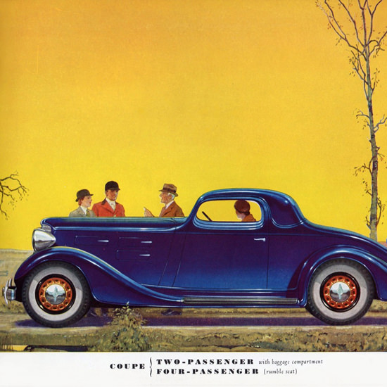 Detail Of LaFayette Two Door Four P Coupe 1934 | Best of Vintage Ad Art 1891-1970