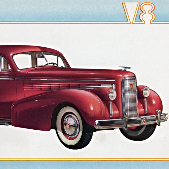 Detail Of LaSalle Five P Sedan 1938 Particularly Striking | Best of 1930s Ad and Cover Art