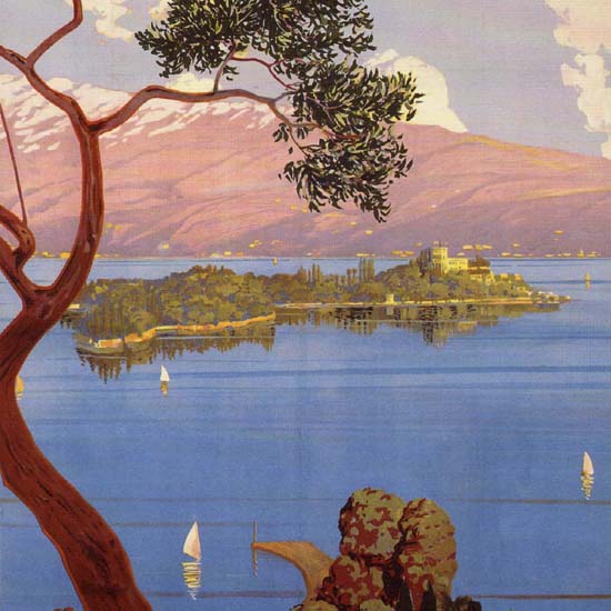 Detail Of Le Lac De Garda Lake Garda Italy Italia | Best of Vintage Ad Art 1891-1970