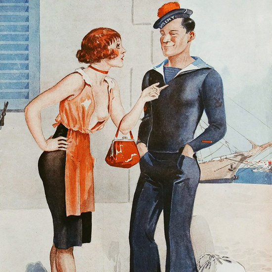 Detail Of Le Sourire 1932 Le Plancher Georges Leonnec | Best of Vintage Ad Art 1891-1970