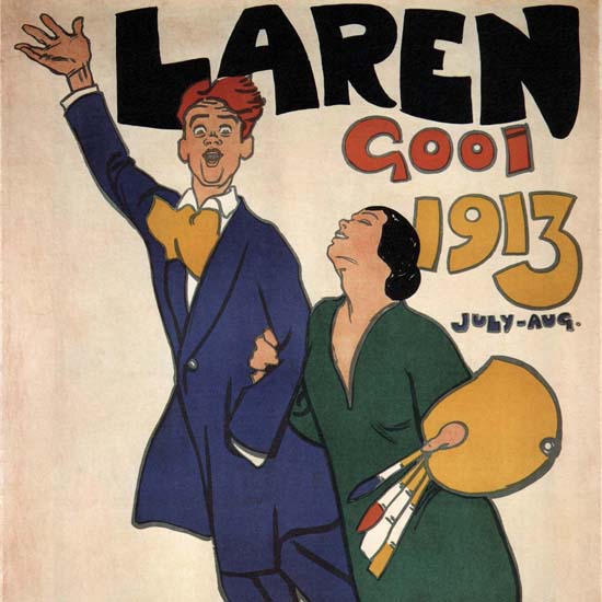 Detail Of Laren Gooi 1913 Netherlands | Best of Vintage Ad Art 1891-1970