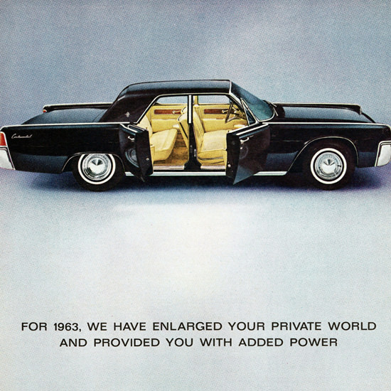 Detail Of Lincoln Continental 1963 Enlarged Your World | Best of Vintage Ad Art 1891-1970