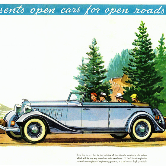 Detail Of Lincoln Convertible Sedan Phaeton 1934 | Best of Vintage Ad Art 1891-1970