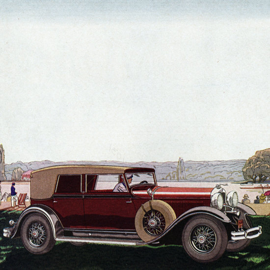 Detail Of Lincoln Dietrich Convertible Sedan 1931 | Best of 1930s Ad and Cover Art