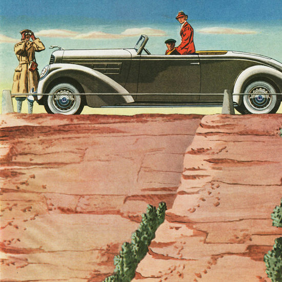 Detail Of Lincoln LeBaron Convertible Roadster 1937 | Best of Vintage Ad Art 1891-1970