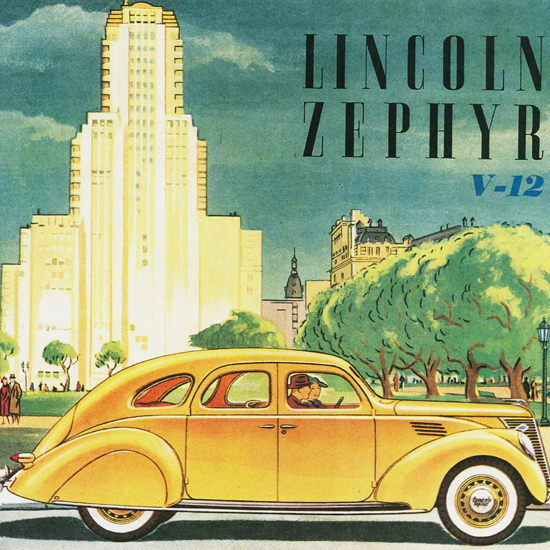 Detail Of Lincoln Zephyr V12 Argentina 1936 | Best of Vintage Ad Art 1891-1970