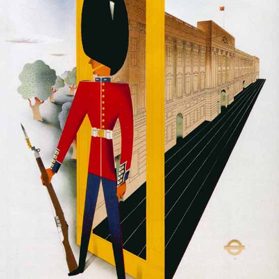 Detail Of London Underground Royal Palace Guard | Best of Vintage Ad Art 1891-1970