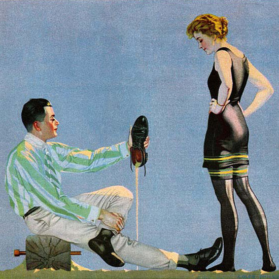 Detail Of Luxite Hose Spirit Of Luxery 1917 Coles Phillips | Best of 1891-1919 Ad and Cover Art