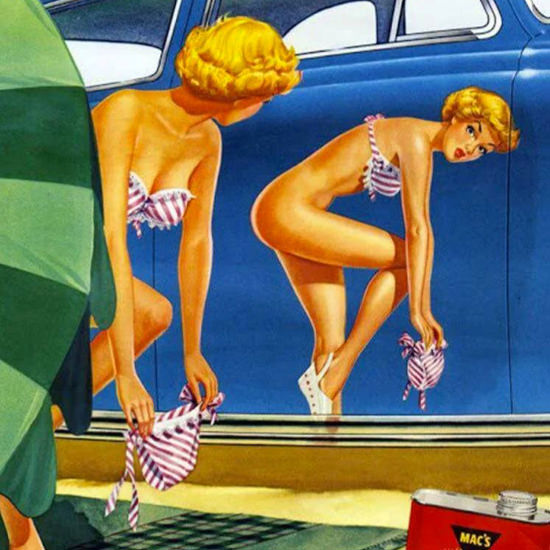 Detail Of Macs Speed Glaze Ad 1950s Dont Wax it Blue | Best of Vintage Ad Art 1891-1970