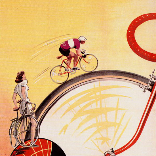 Detail Of Magnat Debon Cycles 1930 V Dumay | Best of 1930s Ad and Cover Art