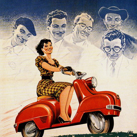 Detail Of Magnat Debon Notre Scooter 1952 Perambure | Best of 1950s Ad and Cover Art